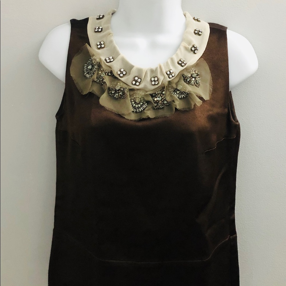 CHLOE Sleeveless Crystal Beaded Blouse Tank